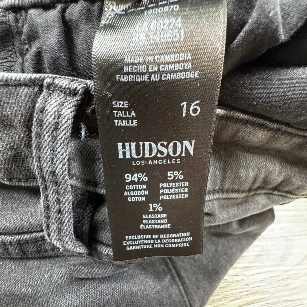 Hudson Women's Jeans Washed Black Size 16 Five Pocket Stretch Denim Pants